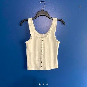 lacy tank top with buttons